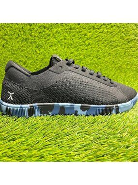 Flux Footwear Adapt Trainer Black Blue Mens Size 10 Athletic Knit Shoes Sneakers